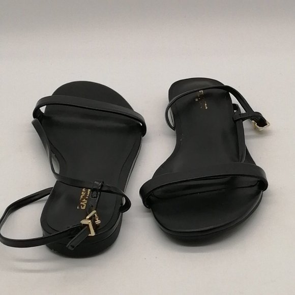 Express Womens Sandal Black Flat Heel Ankle Strap w/Buckle Cushioned Sz  6 M - Picture 3 of 9